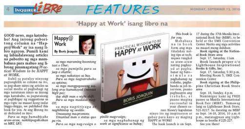 Happy@Work column